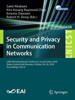cover image of Security and Privacy in Communication Networks